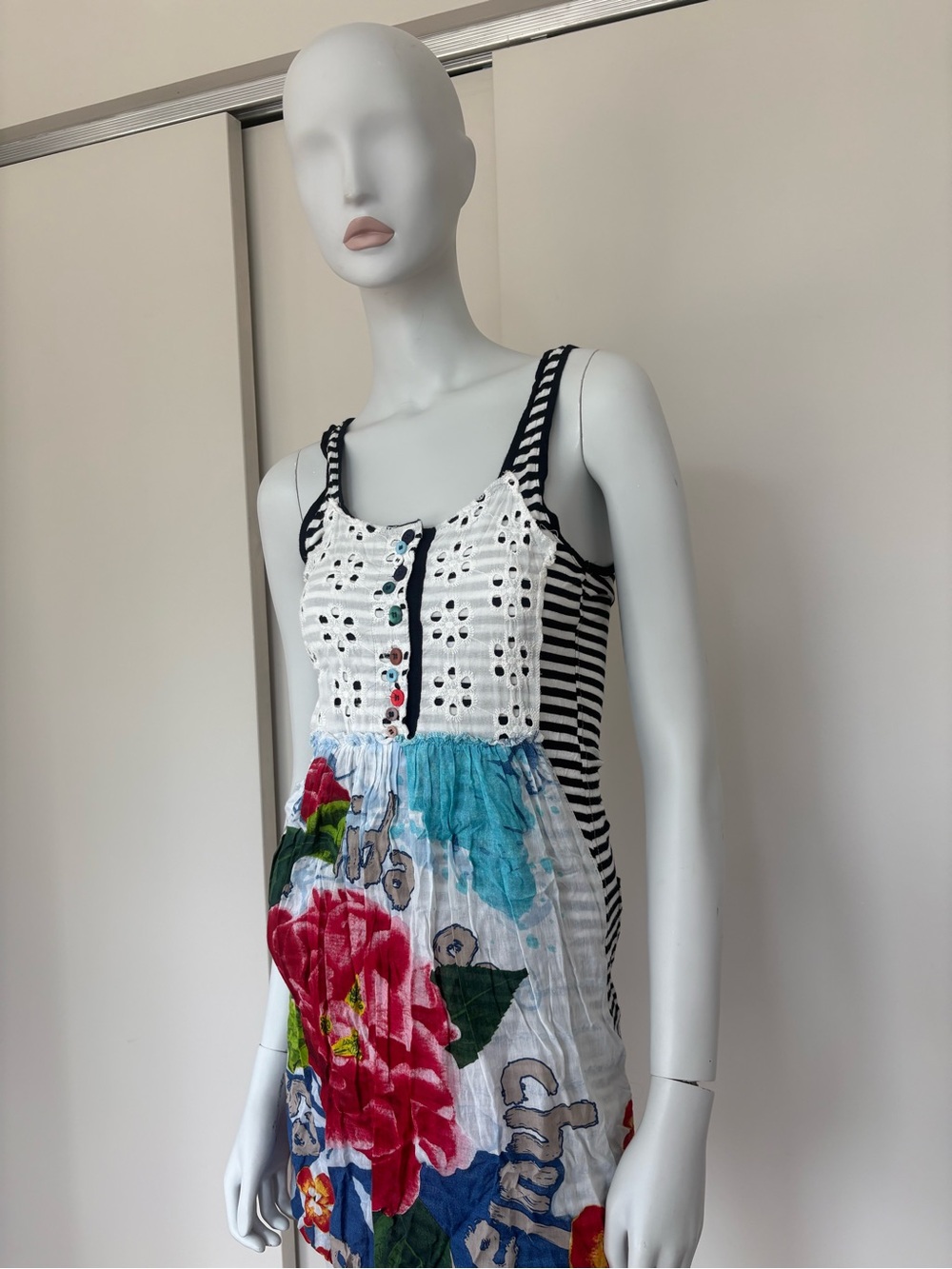 Desigual Striped & Floral Mini Dress